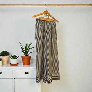 Moussy Vintage Blue & White Striped Wide Leg Cotton Pants Size 2